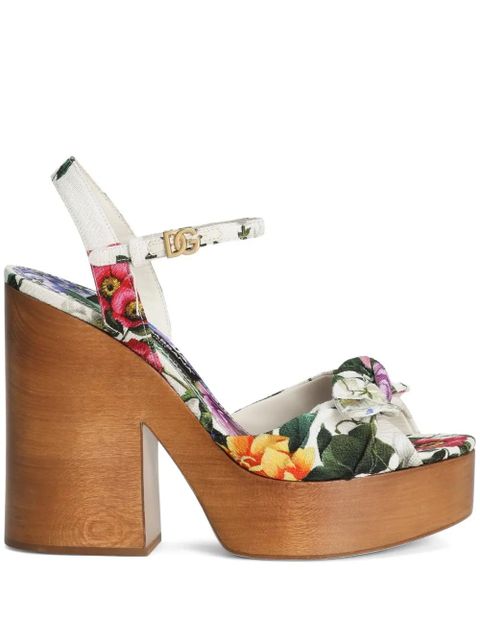 Dolce & Gabbana floral-print sandals - White - zdjęcie produktu nr 1