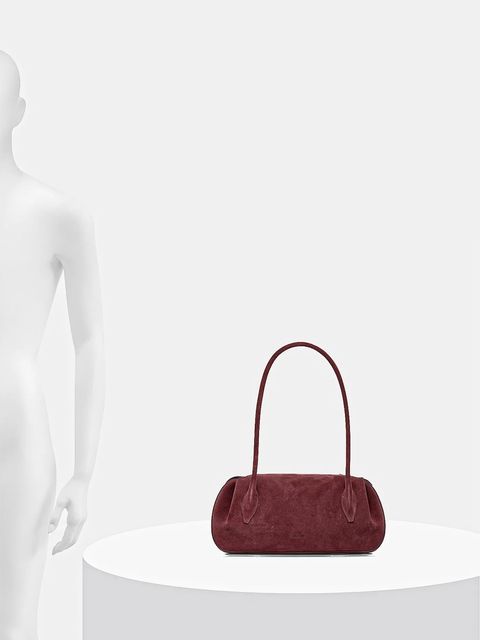 Yuzefi torebka zamszowa OYSTER kolor bordowy YUZCO-HB-OYSB-S024