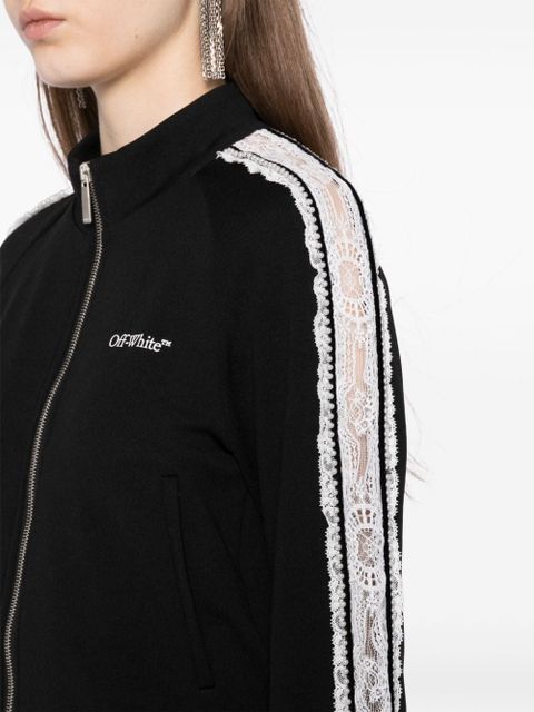 Off-White lace logo-print track jacket - Black