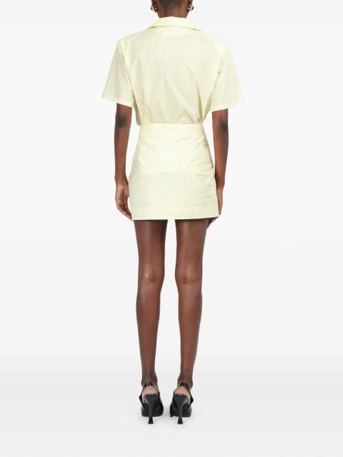 Rowen Rose cotton striped mini skirt - Yellow