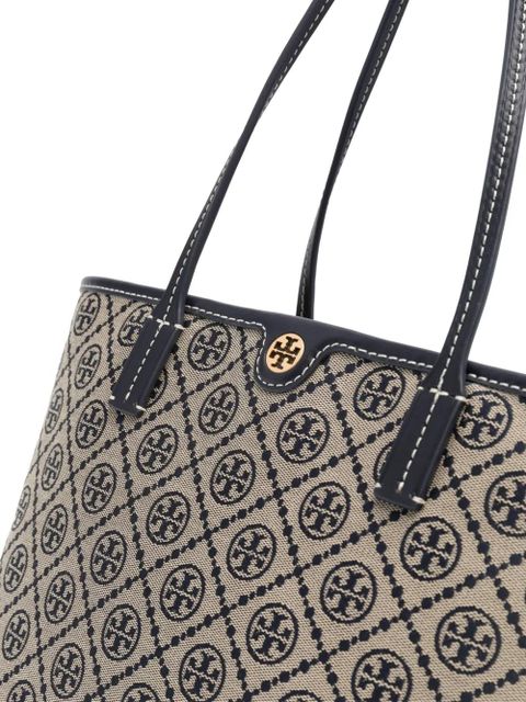 Tory Burch small T Monogram zip tote bag - Neutrals