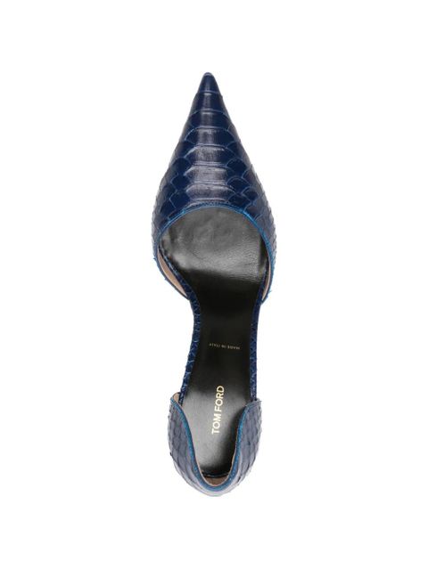 TOM FORD Spire D'orsay crocodile-effect pumps - Blue