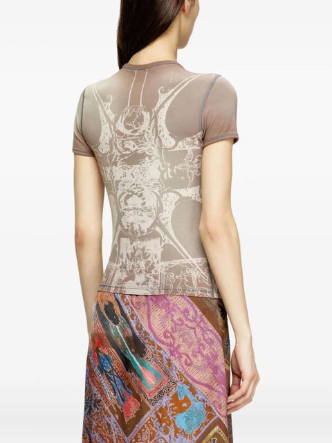 Diesel T-Uncuties-Long-R6 T-shirt - Neutrals