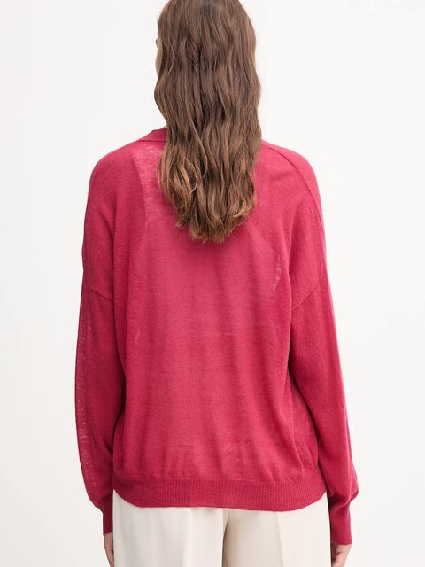 United Colors of Benetton kardigan z wełną damski kolor różowy lekki 109PD6056 - zdjęcie produktu nr 2