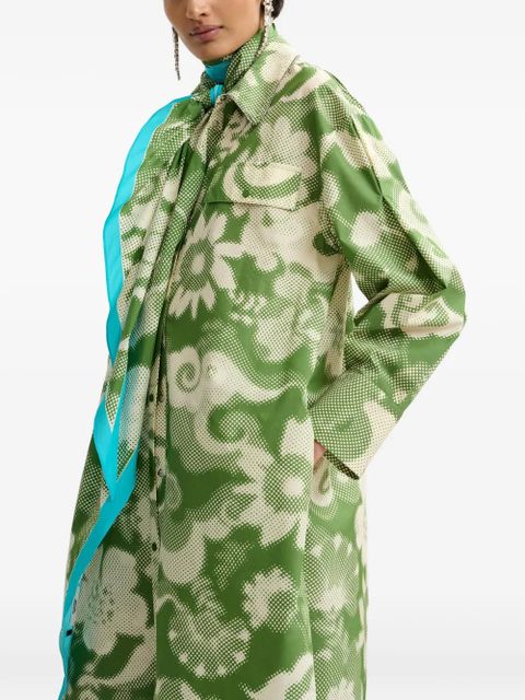 Essentiel Antwerp Jaudi floral-print belt midi dress - Green