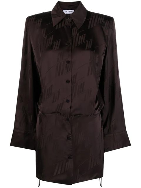 The Attico logo-print satin shirtdress - Brown - zdjęcie produktu nr 1