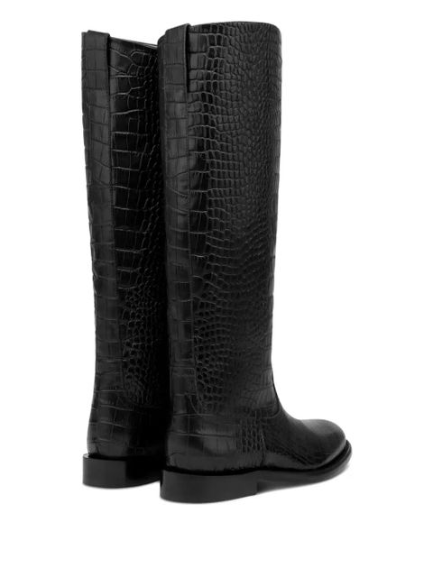 Paris Texas 20mm Montana croco-embossed leather boots - Black