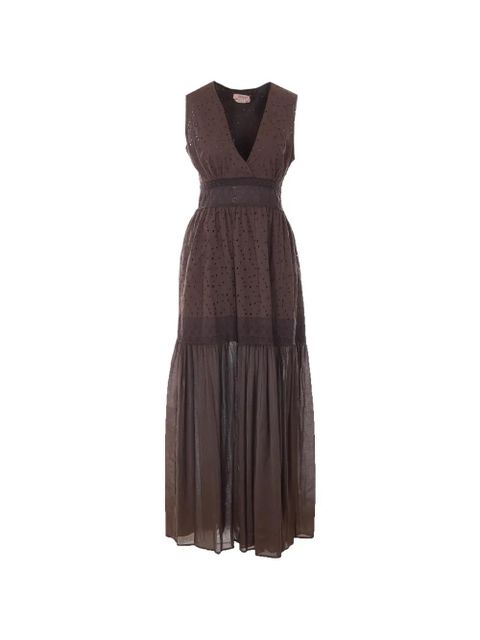 TWINSET broderie-anglaise flounced dress - Brown - zdjęcie produktu nr 1
