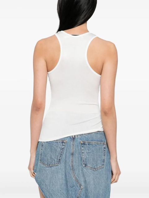 Christopher Esber encased lace ribbed tank top - White