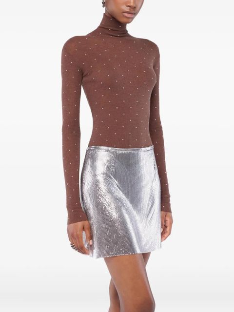 Rabanne embellished-details turtleneck top - Brown - zdjęcie produktu nr 2