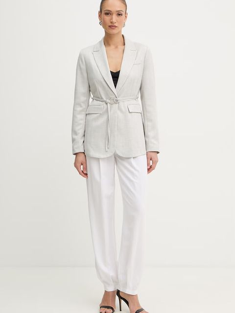 Fracomina spodnie palazzo damskie z dodatkiem lnu - zdjęcie produktu nr 1