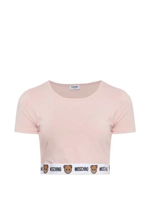 Moschino logo-print cropped T-shirt - Pink - zdjęcie produktu nr 1