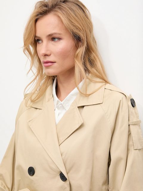 Answear.LAB płaszcz bawełniany kolor beżowy