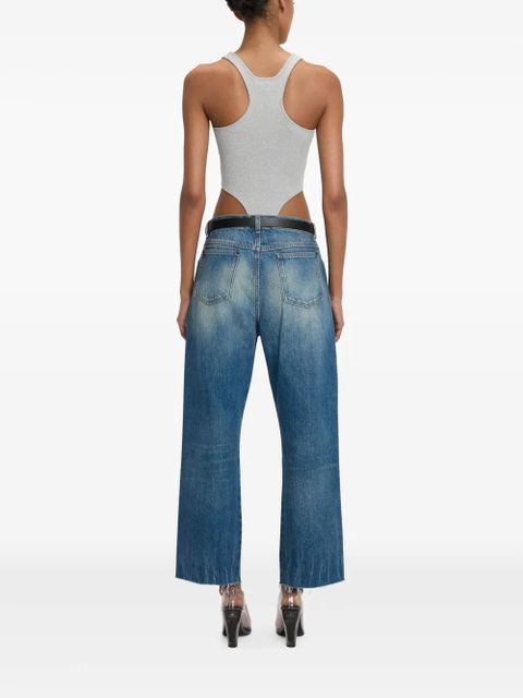 Victoria Beckham high leg-cut bodysuit - Grey