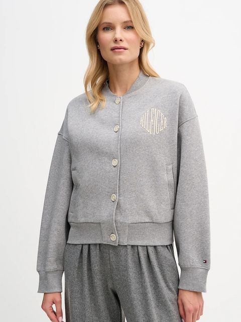 Tommy Hilfiger bluza damska kolor szary z aplikacją WW0WW47847 - zdjęcie produktu nr 1