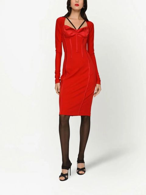 Dolce & Gabbana long-sleeve corset dress - Red