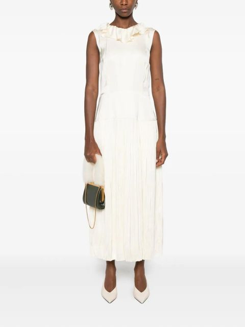 Jil Sander pleated ruffled dress - White - zdjęcie produktu nr 2