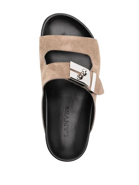 Lanvin side-buckle leather sandals - Neutrals