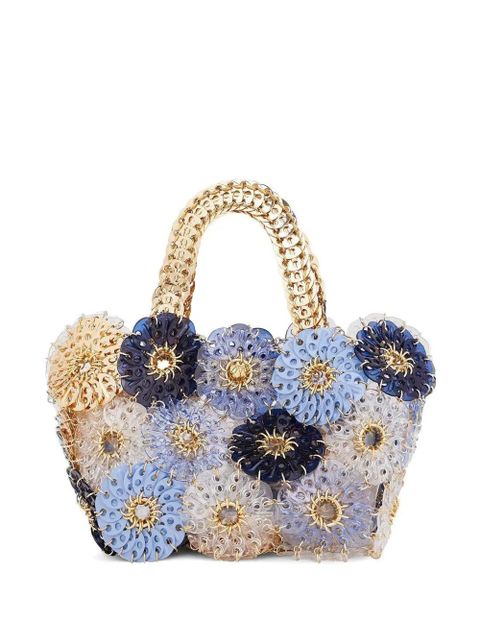 Rabanne flower-embellished chain-strap tote bag - Blue - zdjęcie produktu nr 1