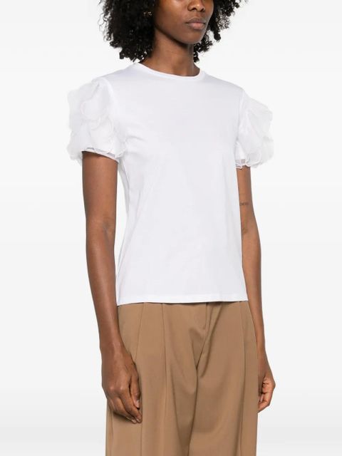 Max Mara ruffled sleeve T-shirt - White