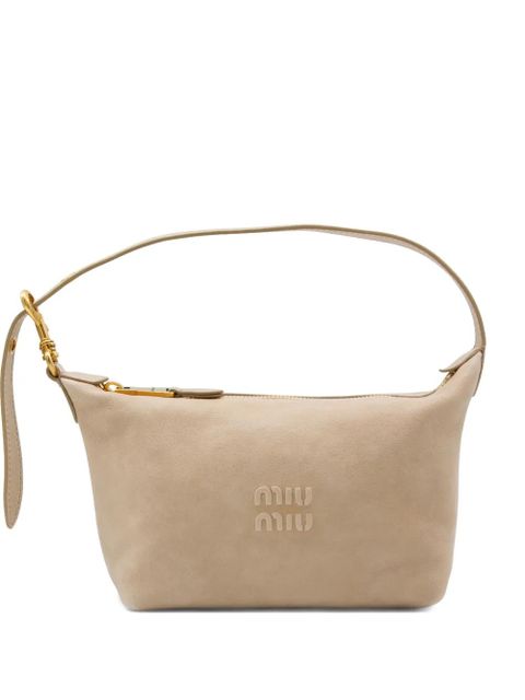 Miu Miu logo-detail leather shoulder bag - Neutrals - zdjęcie produktu nr 1