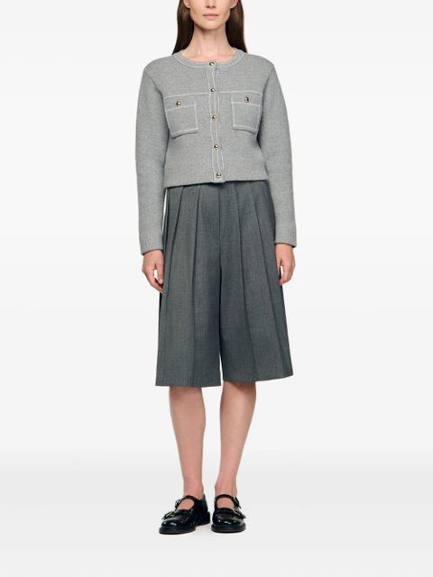 SANDRO contrast-stitching cardigan - Grey - zdjęcie produktu nr 2