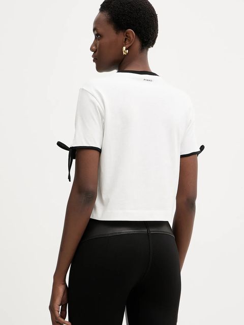 Pinko t-shirt bawełniany damski kolor biały 105558 A2SF