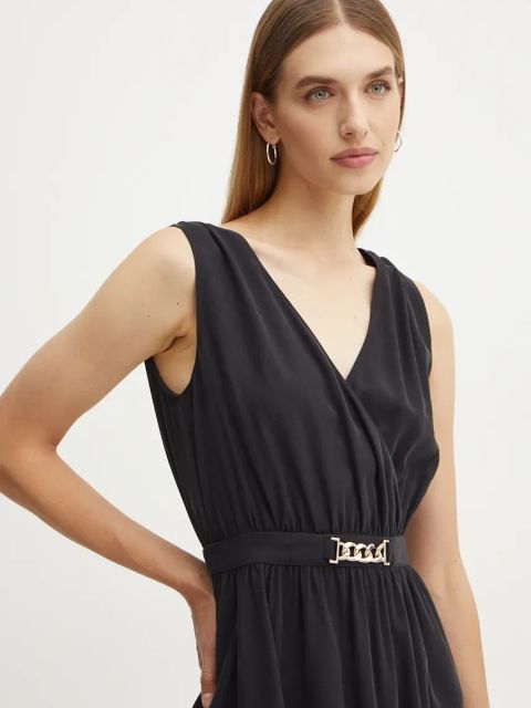 Morgan sukienka RURBAL kolor czarny mini rozkloszowana RURBAL