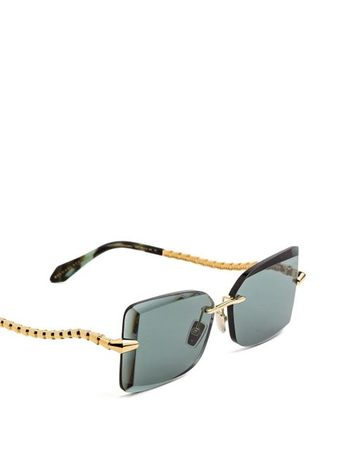 Bvlgari Serpenti rectangle-frame sunglasses - Gold