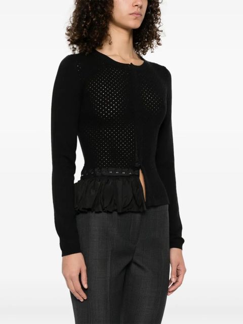 MM6 Maison Margiela pointelle-knit cardigan - Black