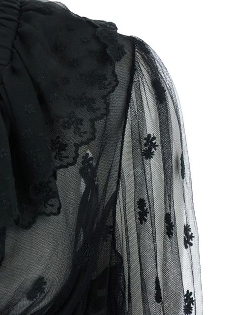 Chloé ruffle-detail sheer blouse - Black