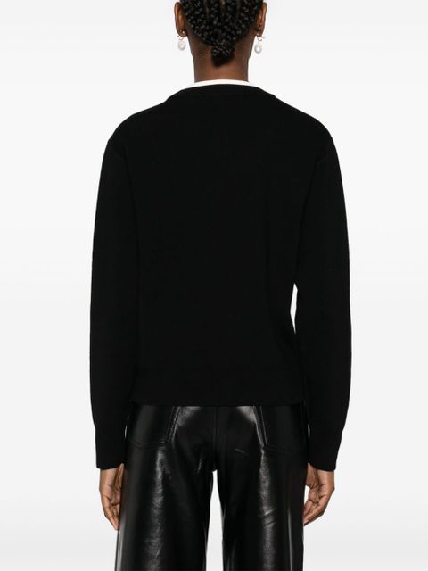 SANDRO logo-embroidered crew-neck jumper - Black