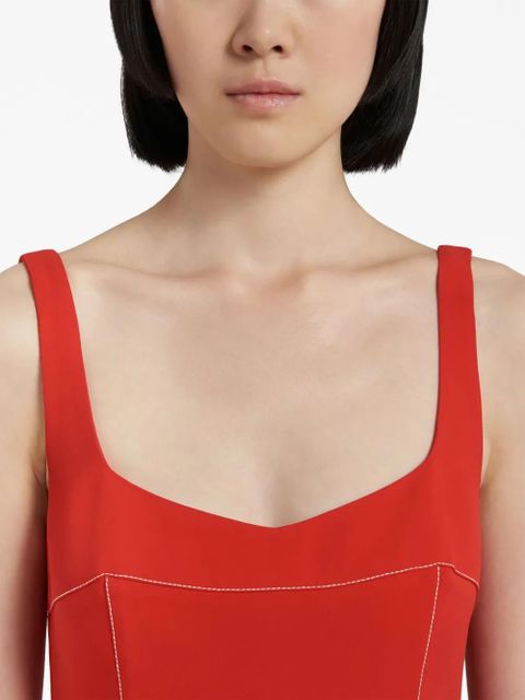 Marni flounce-hem sheath midi dress - Red