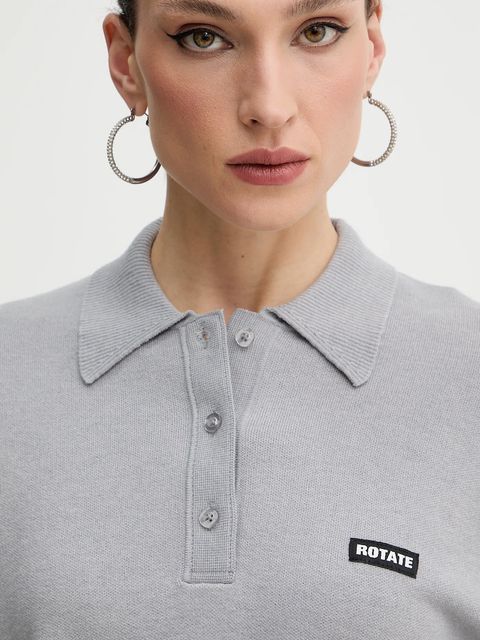 Rotate sweter z dodatkiem wełny damski kolor szary lekki 115137039