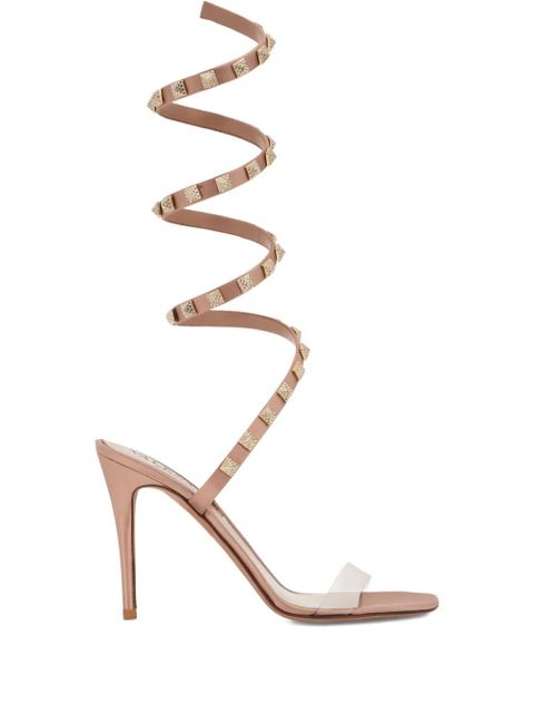 Valentino Garavani 100mm studded spiral sandals - Pink - zdjęcie produktu nr 1