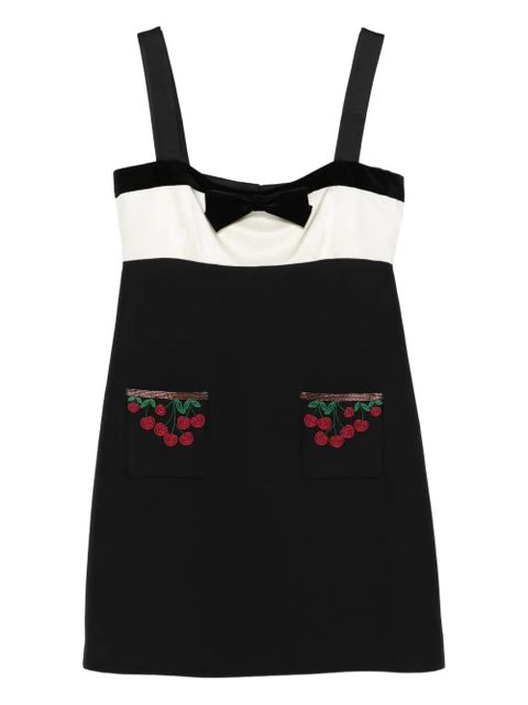 Valentino Garavani cherry-pocket bow mini dress - Black - zdjęcie produktu nr 1