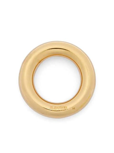 Jil Sander logo-engraved band ring - Yellow