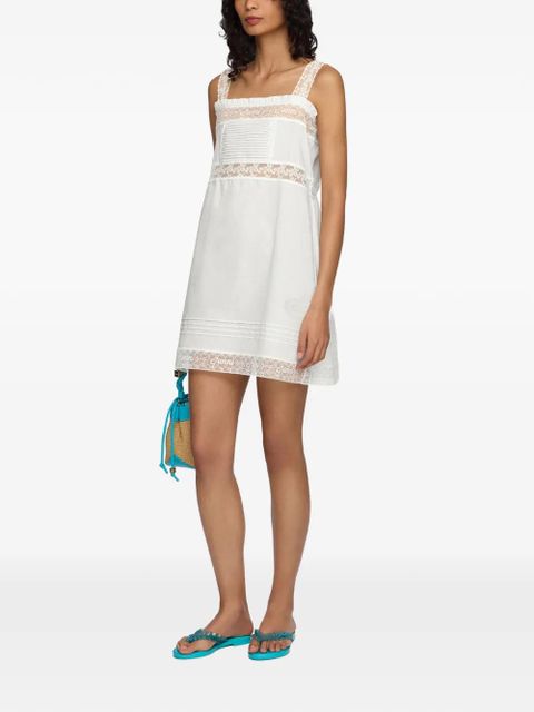 GANNI lace-trim minidress - White - zdjęcie produktu nr 1
