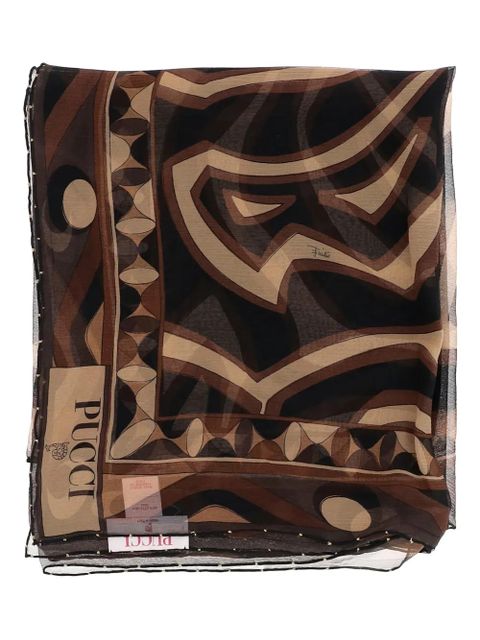 PUCCI geometric-print silk scarf - Brown - zdjęcie produktu nr 1