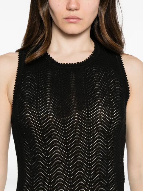 TWINSET pointelle-knit ruffled midi dress - Black