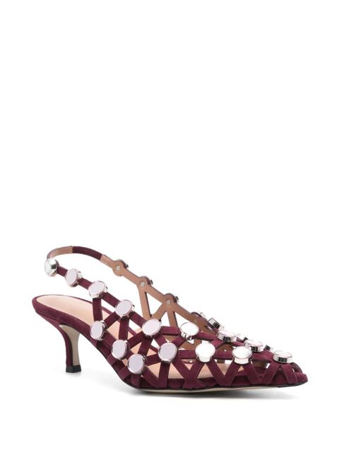 The Attico 50mm Grid slingback pumps - Purple - zdjęcie produktu nr 2