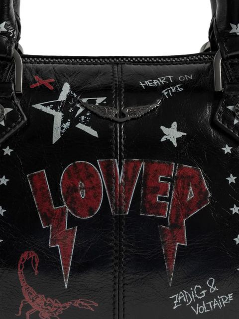 Zadig&Voltaire star-print leather clutch bag - Black