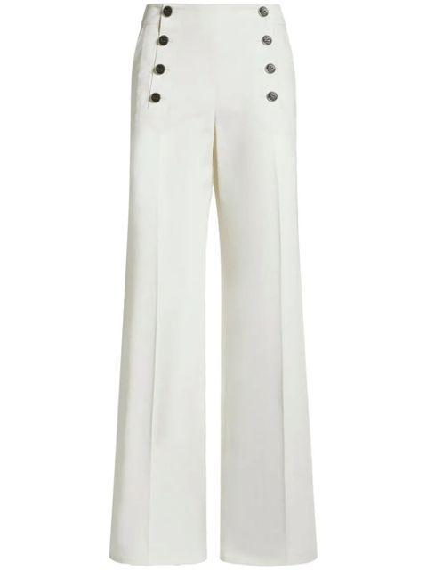ETRO buttoned palazzo pants - White - zdjęcie produktu nr 1