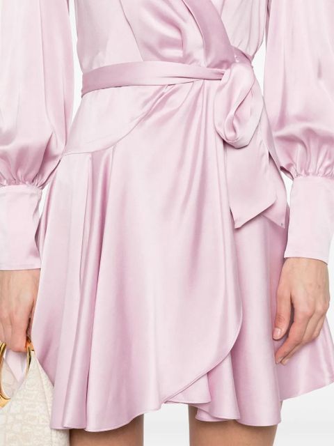 ZIMMERMANN silk wrap mini dress - Pink
