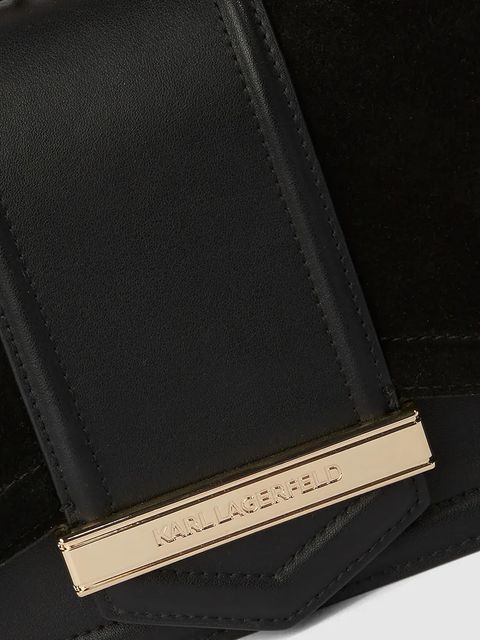 Karl Lagerfeld torebka skórzana K/NOVA kolor czarny A4W30278