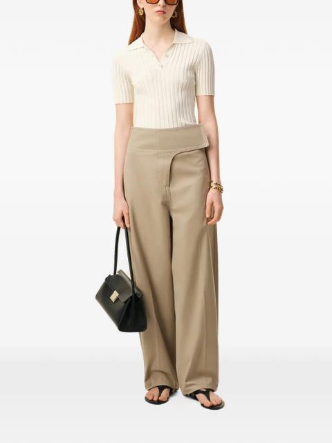 AMI Paris cotton wrapped belted trousers - Neutrals - zdjęcie produktu nr 2