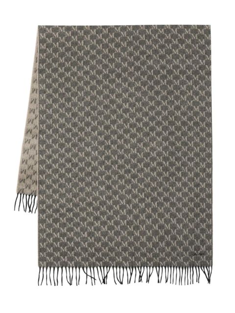 Max Mara monogram-pattern fringed scarf - Black - zdjęcie produktu nr 1