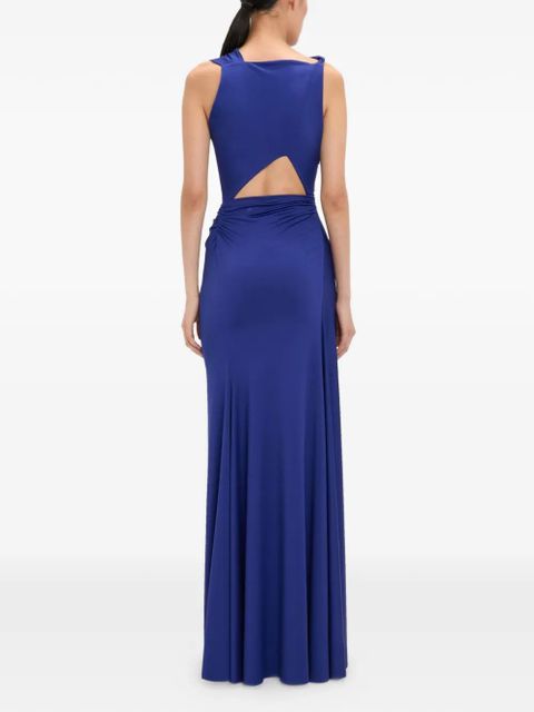 Victoria Beckham sleeveless draped maxi dress - Blue