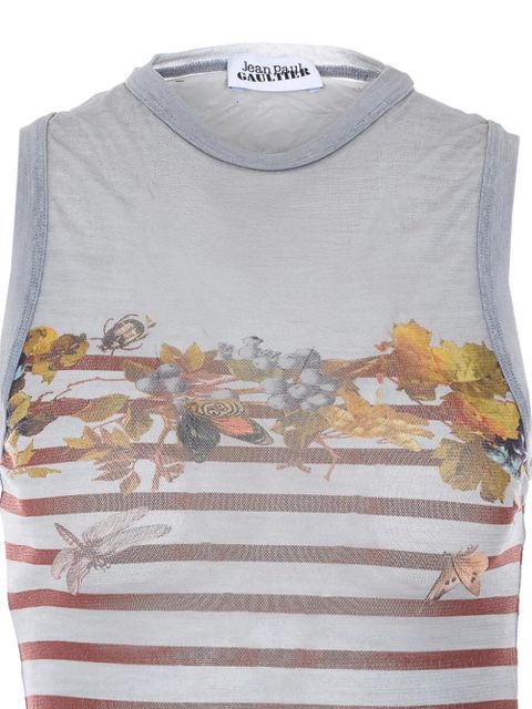 Jean Paul Gaultier striped print tank top - Grey