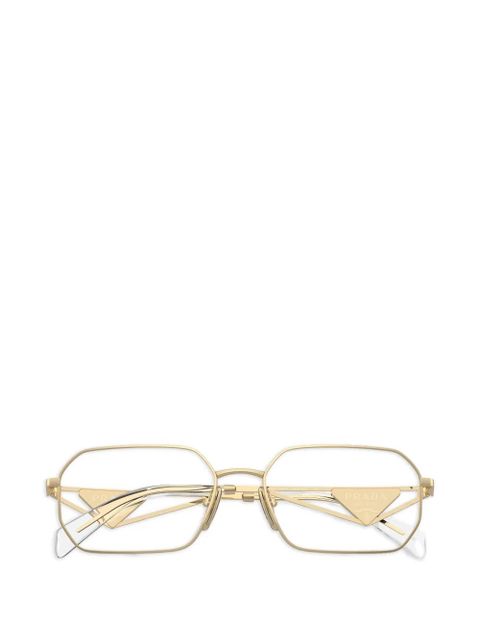 Prada Eyewear geometric logo glasses - Gold